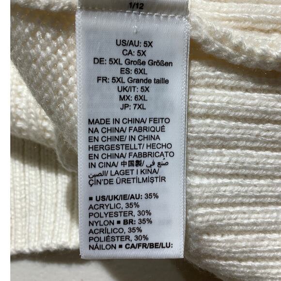 The Drop Waylon Sweater Whisper White Women’s 5X — Cable Knit, Oversized, NWT - Picture 4 of 6